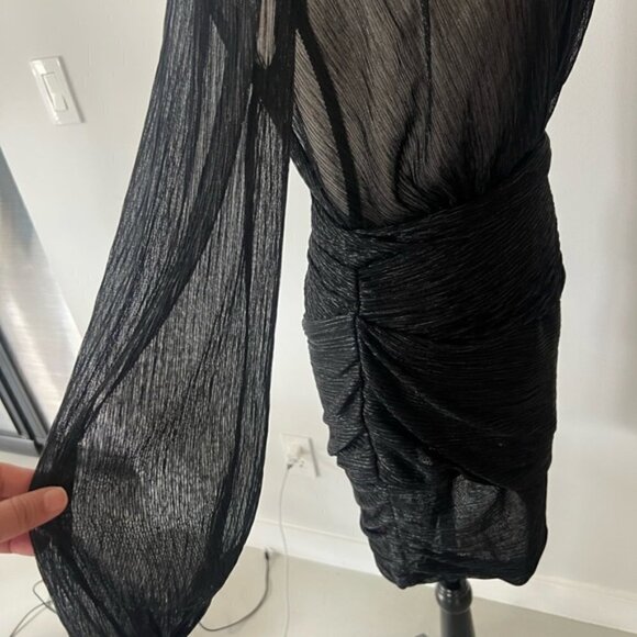 Maje Sequin Black Sheer Ddress - Picture 11 of 13